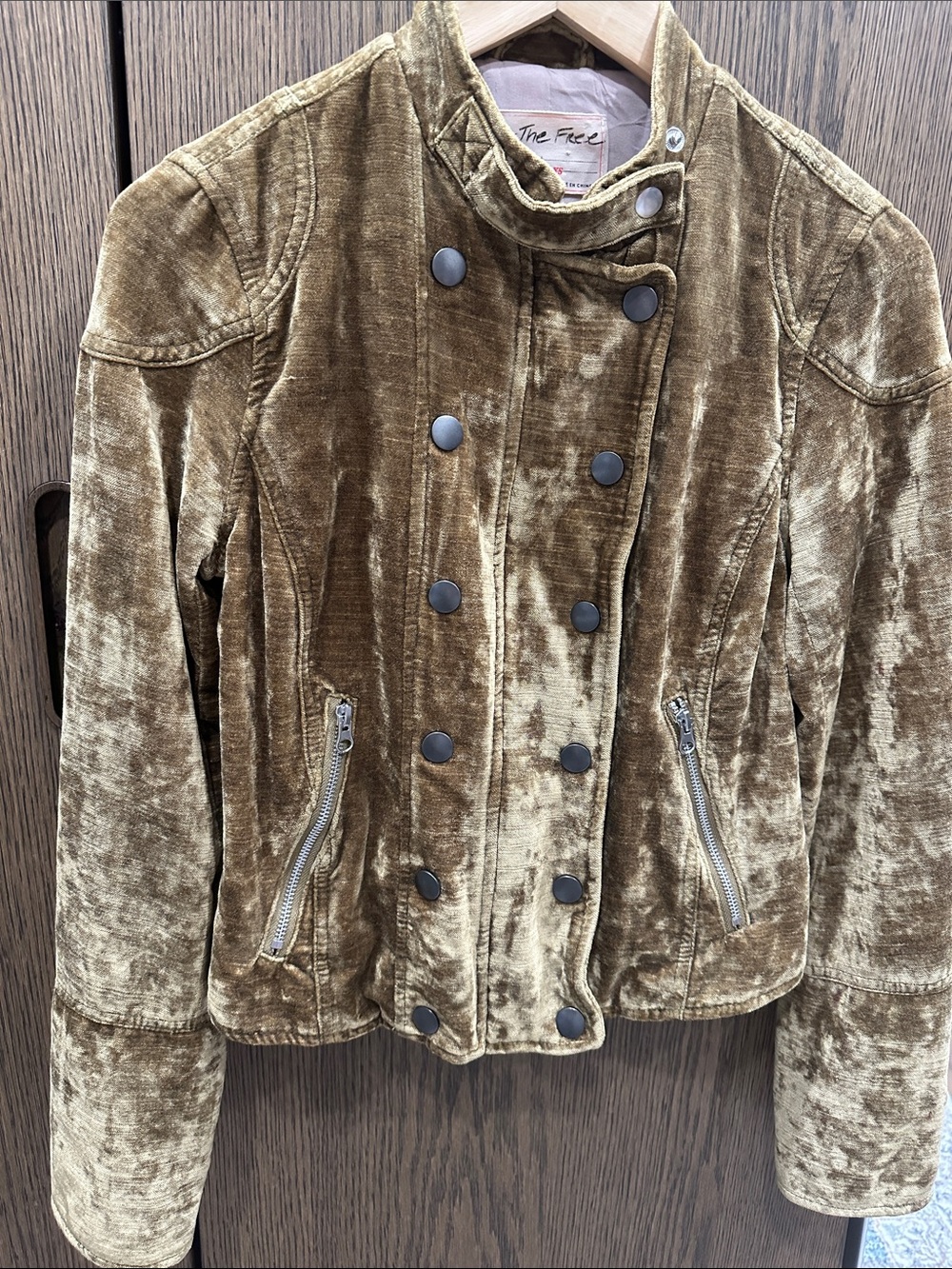 Free People Gold Velvet Moto Jacket - Picture 6 of 9